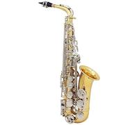 Alto Saxophone Sax Glossy Brass Engraved EB E-Flat Natural White Shell Button Wind Instrument with Case Mute Gloves Belt