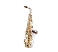 Alto Saxophone White Copper Silver-plated Gold Key Professional Alto Sax With Case Mouthpiece (Color : 03)