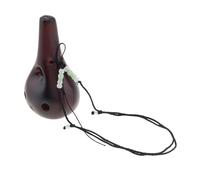 Alto Tone C 6 Holes Ocarina Ceramic Black Pottery Smoky Instrument For Beginner With Hang Rope