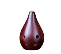 Alto Tone F 6 Holes Ocarina Ceramic Black Pottery Smoky Instrument With Hang Rope For Professional Performance