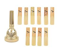Alto Trombone Copper Mouthpiece Mouth Piece 6.5AL Gold with 10Pcs Alto Saxophone Sax Reeds Classic Alto