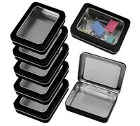 Altoids Tin Box-12 Pcs Small Metal Storage Containers w/Clear Lid for Beads,Jewelry, Crafts,Zyn,Mint Candy,Small Items, gift card tins,Stackable,DIY,Versatile,Self Adhesive Label,metal tins with lids