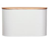Alton Cream Bread Bin With Acacia Wood Lid Interiors by Premier White One Size