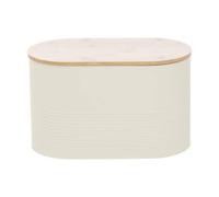 Alton Cream Metal Bread Bin with Bamboo Lid