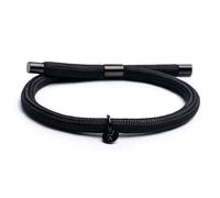 Alton of Sweden Premium Bracelet, Black - Black PVD, Unisex, One Size Fits All, Nautical Style, Waterproof Nylon Rope, Handmade, Gift Box & Velvet Bag