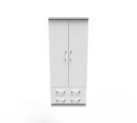 Alton Ready Assembled 2 Door 2 Drawer Wardrobe in White Matt - Welcome Furniture | TJ Hughes