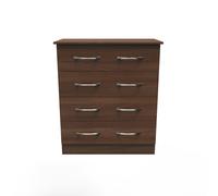 Alton Ready Assembled 4 Drawer Chest in Noche Walnut - Welcome Furniture | TJ Hughes