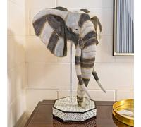 alton resin elephant bust sculpture in brown and beige
