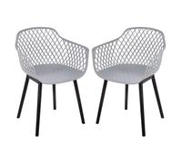 altona grey plastic dining chairs with black legs in pair