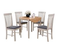 Altona Oak and Grey 2 Seater Round Drop Leaf Dining Set
