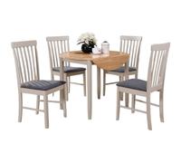 Altona Oak and Grey 2 Seater Round Drop Leaf Dining Table
