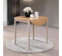 Altona Round Drop Leaf Dining Table - 2 Seater - 61cm-91cm - Oak and Grey