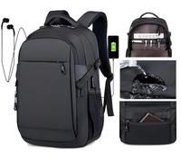 ALTOS OFFICE AND HOME Laptop Backpack, Business Travel Study Backpack, USB Port, Laptop up to 15.6", Black, Anti-Theft, Great for Hiking, Waterproof, Scratch Resistant, Well Reinforced, Black, L,