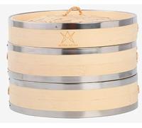 Altra Astra Bamboo Steamer - 8 inch, 100% Glue Free Construction with Reusable Cotton Sheets, Perfect for Healthy Steaming of Dim Sum, Bao Buns, Vegetables, Meat & Fish, 2 Tiered Basket