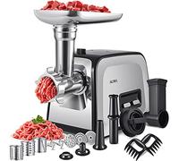 ALTRA LIFE Meat Grinder, Sausage Stuffer, [2800W Max] Electric Meat Mincer with Stainless Steel Blades & 3 Grinding Plates,Sausage Maker & Kubbe Kit for Home Kitchen & Commercial Using (MG090-M)