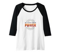 Altruismo Power: Inspiring Kindness and Compassion Raglan Baseball Tee, Women, Black/White, L
