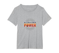 Altruismo Power: Inspiring Kindness and Compassion T-Shirt, Women's Plus, Heather Grey, 3X