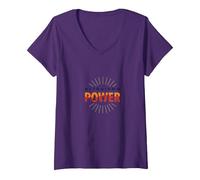 Altruismo Power: Inspiring Kindness and Compassion V-Neck T-Shirt, Women, Purple, XXL