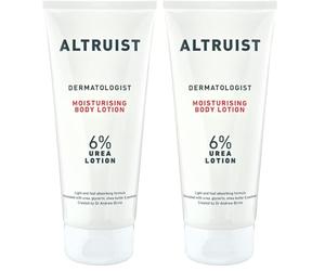 Altruist Dermatologist Moisturizing Body Lotion 6% Urea - Hydrating & Repairing Cream for Dry, Sensitive Skin with Glycerin, Shea Butter & Panthenol, Hypoallergenic, Fragrance-Free, 250ml (Pack of 2)