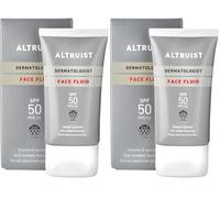 Altruist Dermatologist Sunscreen Fluid SPF - Superior 5star UVA face protection by Dr Andrew Birnie premium antioxidant, White, Unscented, 50 millilitre (Pack of 2)