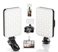 2-Pack 60 LED Selfie Light Portable Clip for Phone Fill Light Rechargeable 2200mAh Clip on Light, CRI 97+, 3 Light Modes Camera Lighting for Phone, iPhone, Webcam, TikTok, Photo, Makeup