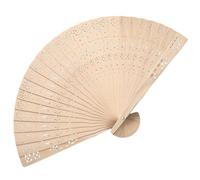 Altsuceser 1/10/20Pcs Wedding Fans, Wooden Folding Fan, Vintage Sandalwood Hand Fan for Women Foldable, Favors B-1pc