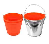 Altsuceser 2Pcs Grease Bucket Liner, Barbecue Grease Bucket Tin Foil Liner, Grill Bucket for Grease, Drip Grease Bucket Liners, Grill Accessories for Traeger Pro Series 575/780 22/34 Series Orange