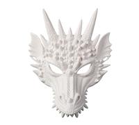 Altsuceser 3D Dragon-Mask, Cosplay-Mask Dragon's Head-Mask Scary Animal Half Face-Masks for Adults Men White