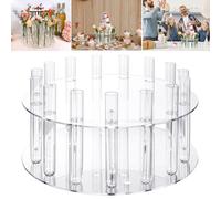 Altsuceser Clear Acrylic Cake Stand Risers Dessert Bakery Stand Rack Server Dessert & Pizza Holder with Tubes Acrylic Dessert Cupcake Stands Flower Cake Centerpiece for Weddings Party 30cm