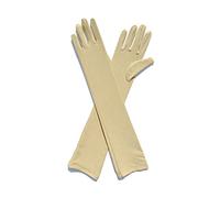 Altsuceser Cosplay Gloves Long Tight Spandex Strech Gloves Elastic Long Elbow Glove for Cosplay Evening Party Dance Beige