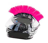 Altsuceser Helmets Mohawk Wig, Self-Adhesive Mohawk Motorcycle Helmets, Mohawk Synthetic Wigs for Bicycle Ski Snowboard Helmets, Reusable Design Pink