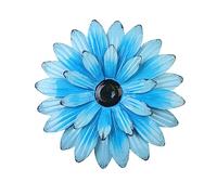 Altsuceser Metal Flower Wall Art 3D Sunflower Decor, Multiple Layer Hanging Rustic Farmhouse Boho Style Decoration for Outdoor Indoor Home Garden Yard Fence Bedroom Bathroom Porch Hallway Light Blue