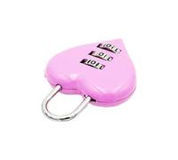 Altsuceser Mini Code Lock, Mini Heart Password Lock Small Metal Heart Shaped Padlock 3-Digit Code Combination Padlock for Travel Bags Suitcase Lockers Backpacks Jewelry Boxes Pink