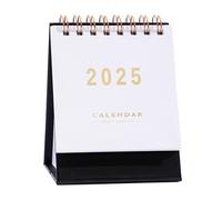 Altsuceser Mini Desk Calendar 2025 Desktop Annual Planner Standing Flip with Coil To-do Schedule Organizer Home Office School White