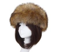 Altsuceser Russian Hat, Winter Faux Fur Hats for Women, Warm Russian Cossack Style Hat for Ladies Brown One Size