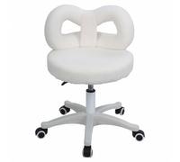 Altsuceser Swivel Vanity Chair, Height Adjustable Dresser Makeup Chair, Elegant Bow Plush Backrest Office Chairs Suitable for Bedroom, Study, Office Beige