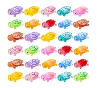 Altsuceser Tiny Turtle Sculpture Resin Tortoise Figurine Colorful Mini Glow-in-the-dark Ornament Miniature Animal Statue Desktop Decoration Party Favors 30PCS M