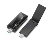 Altsuceser Wireless Network Adapter WiFi 6E USB3.0 2.4G 5G 6G 5400Mbps Driver Free Triple Channel High-Speed Wireless USB WiFi Adapter with Multiple Encryption Black