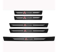 ALTTYF 5pcs Car Door Sill Protector, for Citroen C1 C2 C3 C4 C5 C6 C8 Picasso Cactus Vts Aircross C3-XR C-Elysee, Carbon Fiber Door Sill Kick Plate Protector Stickers Styling Accessories