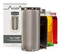 Cold Brew Coffee Maker for Wide Mouth Mason Jar - Stainless Steel Iced Coffee Cold Brew Filter & Infuser Maker for Tea & Fruit Water -Versatile Mason Jar Coffee Brewer & Tea Strainer Kit (32oz/1qt)