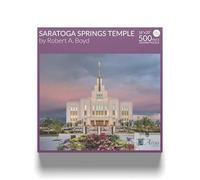 Altus Fine Art 500 Piece Jigsaw Puzzle - Saratoga Springs Temple by Robert A Boyd- LDS Temple Puzzle- Inspirational Temple Artwork