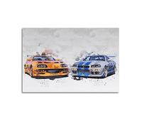 ALTUY Classic Japan Race Car Posters JDM Style for Supra & Skyline GTR R34 Sport Cars Decorative Painting Canvas Poster 12x18inch(30x45cm)
