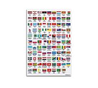 ALTUY Flag Poster Flags with Names of Countries And Capitals to Print Decorative Painting Canvas Poster 12x18inch(30x45cm)