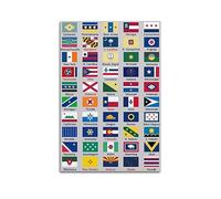 ALTUY Flag Poster Simplistic And Updated USA State Flags Redesigns Decorative Painting Canvas Poster 12x18inch(30x45cm)