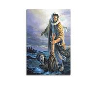 ALTUY Room Aesthetics All Souls Day Jesus Peter Walking on Water Poster Decorative Painting Canvas Poster 16x24inch(40x60cm)