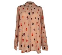 Altuzarra Preloved Feather-Printed Long Sleeve Blouse In Multicolor Silk Multi