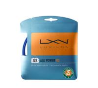 Luxilon tennis string Alu Power 128 Roland Garros, top string of the Pro Tour, blue coating, polyetherether