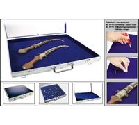 ALU-Sammelvitrinen-MAXI-510x440x75mm-ohne-Einteilung Samteinlage-SAFE-5777SP