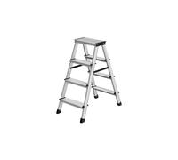 Alu Step Ladder, Silver Grey + Ink Black / 4 step (16D x 42W x 90H cm