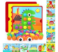 AluAbi Button Art Toys for Toddlers, Crafts Kit for Toddler Age 3-5, Early Learning Educational Toys, Color Matching Puzzle, Fine Motor Skills Game, Preschool Learning Toys Gifts for Boys & Girls 3+